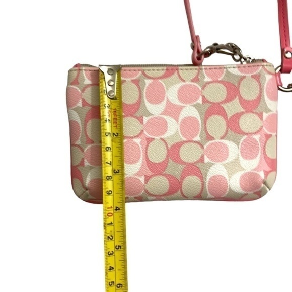 Coach waverly signature pink wristlet bag